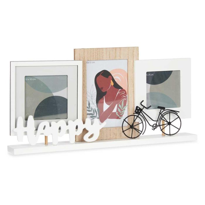 Portafotos Triple Happy Giftdecor 40X21CM (6 Unidades) 1 Portafotos Triple Happy Giftdecor 40X21CM (6 Unidades) 1