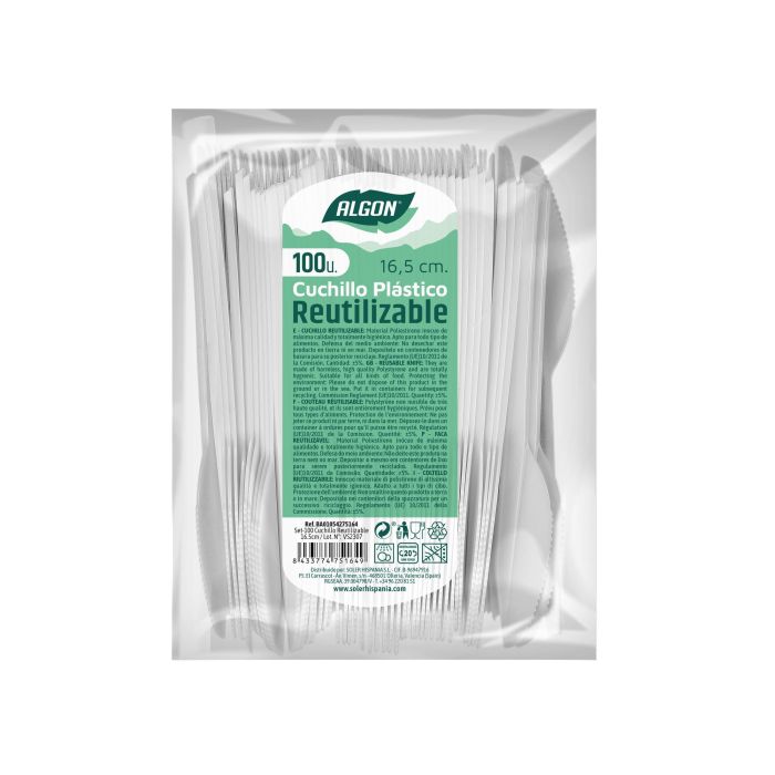 Set de 100 cuchillos ecológicos Algon 16.5 cm (20 Cajas) 1 Set de 100 cuchillos ecológicos Algon 16.5 cm (20 Cajas) 1