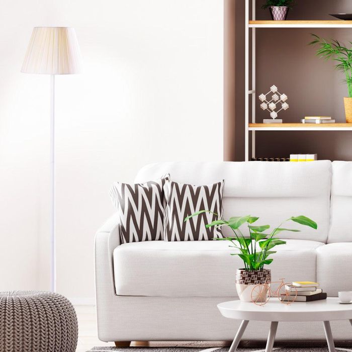 Lámpara de Suelo Recta Toby SKD-F009-W Estilo Nórdico, Compatible Bombilla LED E27, para Salón, Dormitorio, Comedor 6