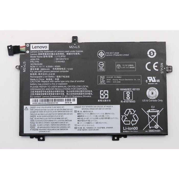 Lenovo Lithium ion, 3 cells, 45 Wh, 4120 mAh Lenovo Lithium ion, 3 cells, 45 Wh, 4120 mAh