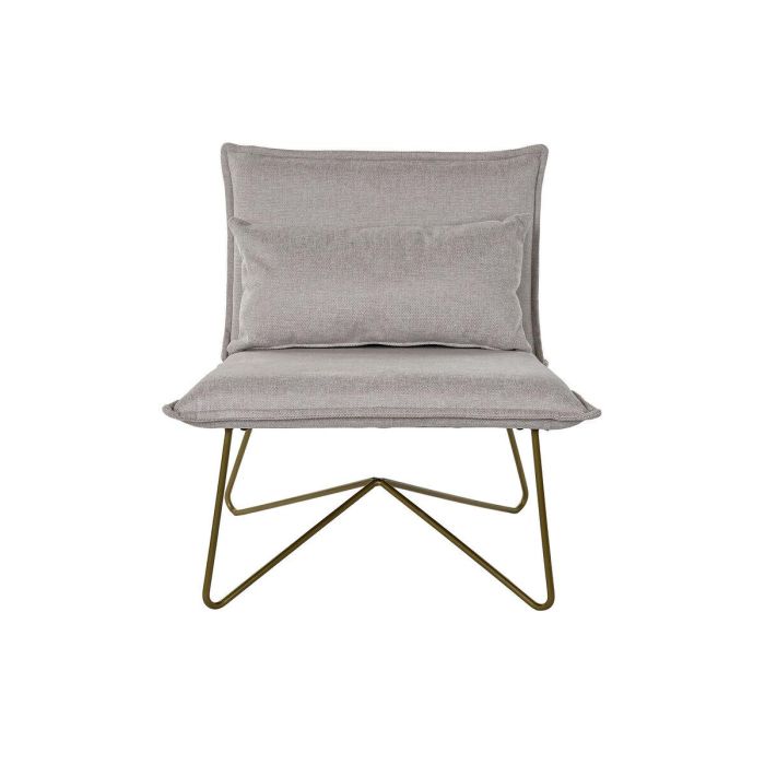 DKD Home Decor Sillón Urban Beige y Dorado, Fabricado en Poliéster y Metal, con Cojín, Medidas 78x75x66 cm, Altura Asiento 45 cm 2 DKD Home Decor Sillón Urban Beige y Dorado, Fabricado en Poliéster y Metal, con Cojín, Medidas 78x75x66 cm, Altura Asiento 45 cm 2