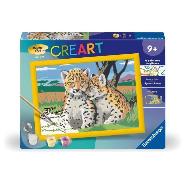 CreArt Kids - Leopardos pequeños (18 x 24 cm), kit de pintura por números, a partir de 9 años, 25832, Ravensburger CreArt Kids - Leopardos pequeños (18 x 24 cm), kit de pintura por números, a partir de 9 años, 25832, Ravensburger