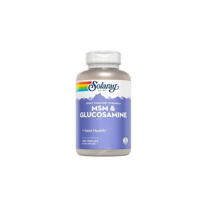 SOLARAY MSM & Glucosamina con Vitamina C - Apoyo Articular y Óseo - 180 VegCaps