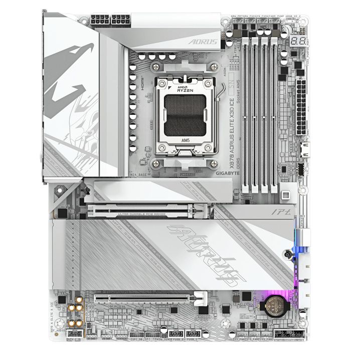 Gigabyte Placa Base X870 AORUS ELITE X3D ICE, AMD X870, Socket AM5, DDR5 1