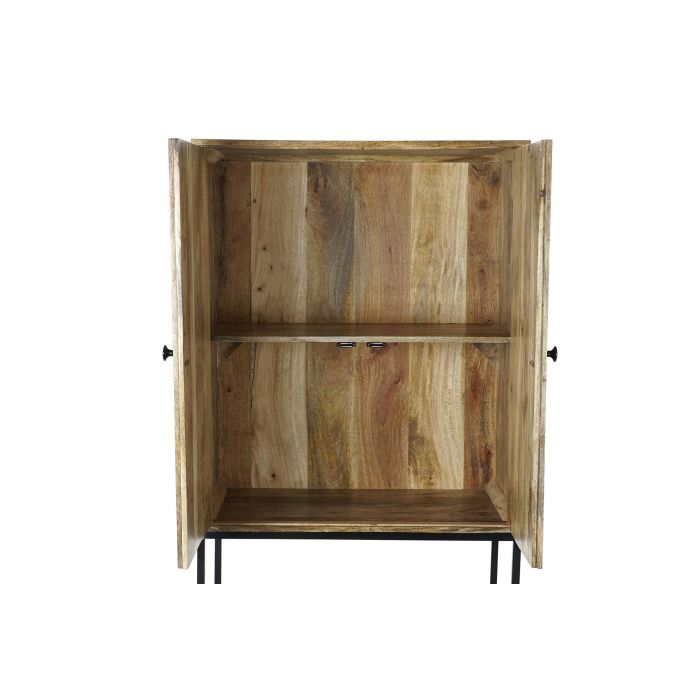 DKD Home Decor Aparador Boho 2 Puertas 2 Estanterías Mango Metal Marrón Claro Dorado 152x84x43 cm 5