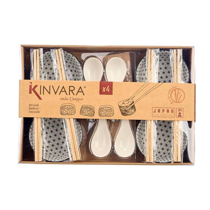 Kinvara Set 12 Piezas Sushi Blanco 37.5x7x25.5 cm (Set de 6)