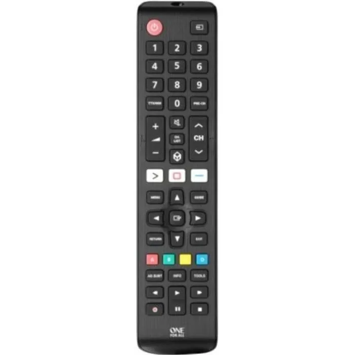One For All URC4910 Mando a distancia de repuesto para TV Samsung, Compatible con Netflix y Barra de Sonido, No requiere programación 1