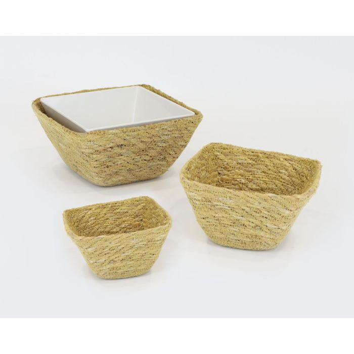 Cesta Seagrass Cuadrada 12x12x7 cm Privilege (24 Unidades) 2 Cesta Seagrass Cuadrada 12x12x7 cm Privilege (24 Unidades) 2