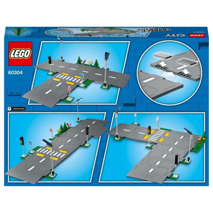 LEGO 60304 Intersección para montar, Juego de Construcción de Ciudades con Paneles y Carreteras para Montar