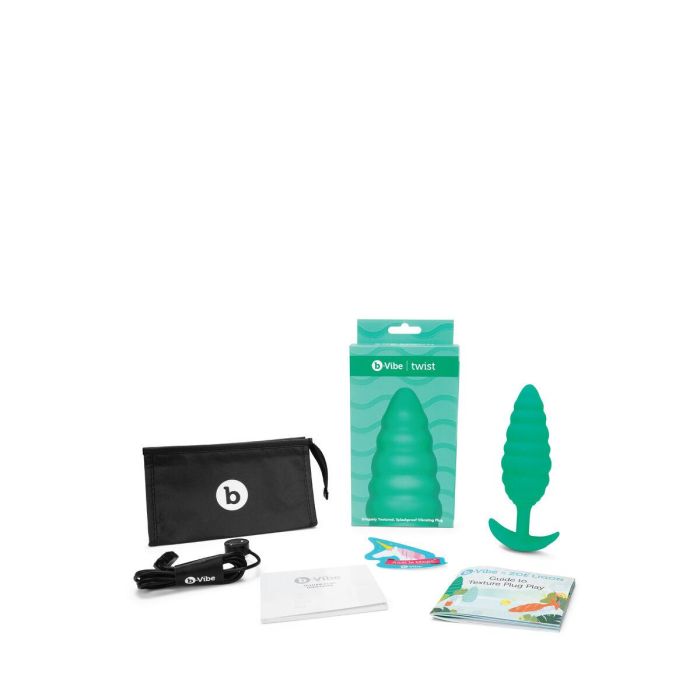 Plug Vibrador Anal B-Vibe Twist Texture Verde 2 Plug Vibrador Anal B-Vibe Twist Texture Verde 2