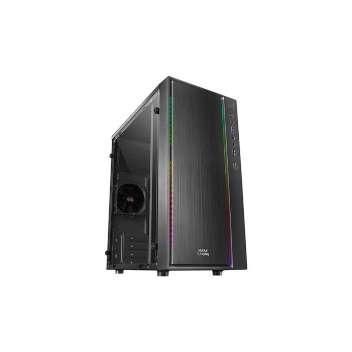 Mars Gaming MCM Caja PC Gaming Micro ATX / Mini-ITX Negra con Ventana Lateral e Iluminación LED RGB Control