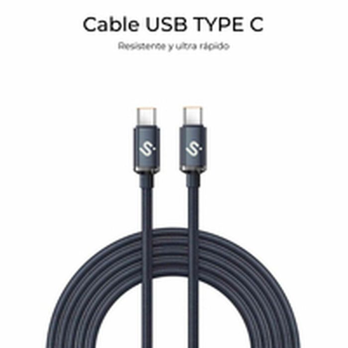 Cable USB-C a USB-C Subblim OPTIMUS Negro 1 m 10 Cable USB-C a USB-C Subblim OPTIMUS Negro 1 m 10
