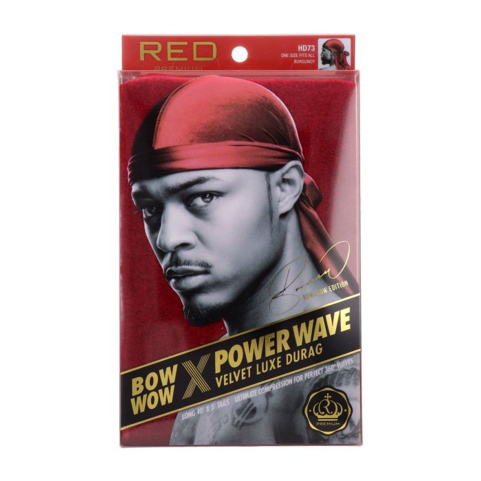 Red Kiss Power Wave Velvet Durag Burgundy