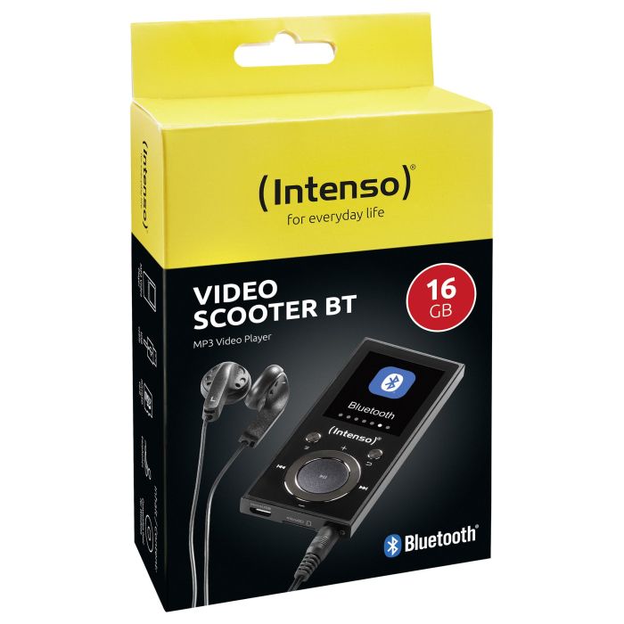 Intenso Video Scooter BT - Reproductor MP4/MP3 con Bluetooth 5.0, Pantalla LCD de 1.8 Pulgadas (4.57 cm), 16 GB de Memoria, USB 2.0, Negro, Incluye Auriculares 2 Intenso Video Scooter BT - Reproductor MP4/MP3 con Bluetooth 5.0, Pantalla LCD de 1.8 Pulgadas (4.57 cm), 16 GB de Memoria, USB 2.0, Negro, Incluye Auriculares 2