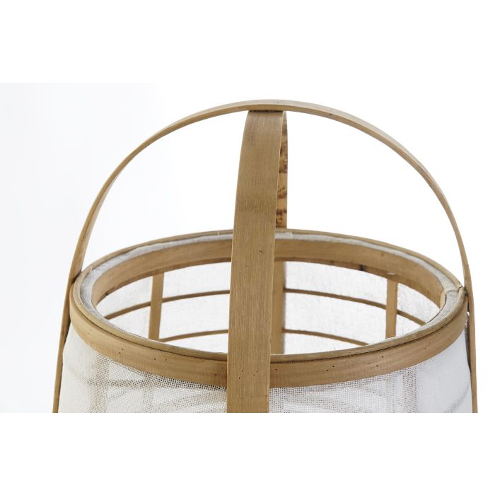 DKD Home Decor Lámpara Techo Oriental Blanco Natural Bambú Lino 32 x 45.5 x 32 cm 2 DKD Home Decor Lámpara Techo Oriental Blanco Natural Bambú Lino 32 x 45.5 x 32 cm 2