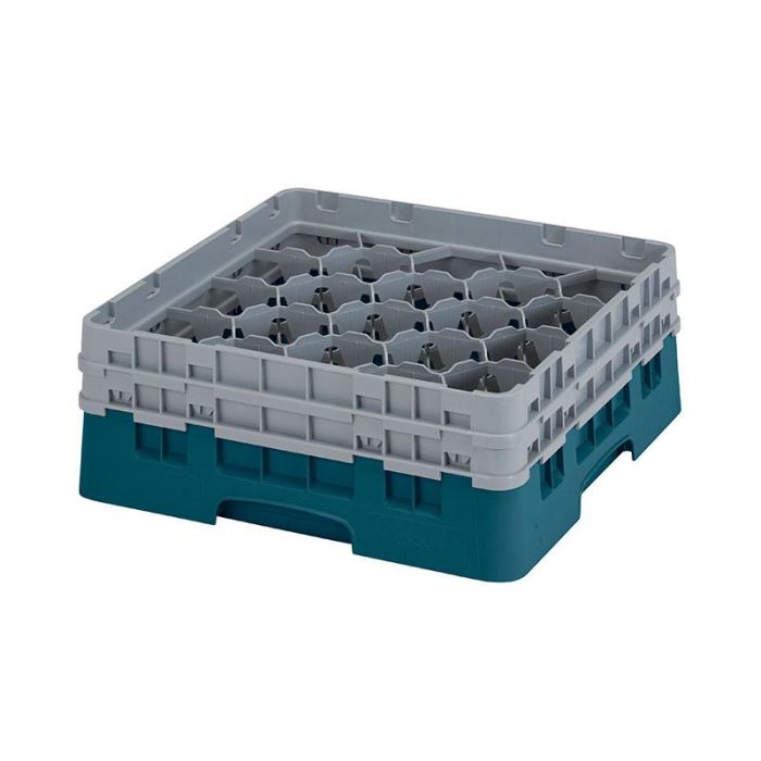 CAMBRO - 20S434-414 - Cesta de lavado 20 comp. 2 alturas - 9,84 cm Ø máx. - alt. máx. 13,5 cm - 50 x 50 x 18,4 cm - Cerceta