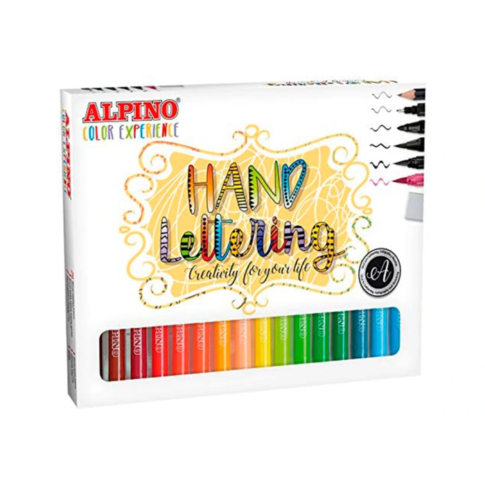 Alpino Rotuladores Metallic Lettering Color Experience Doble Punta Estuche 12 Ud + Bloc 1