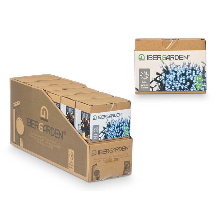 Guirnalda Solar 100 Leds Blancas Ibergarden 13X10CM (12 Unidades) 2 Guirnalda Solar 100 Leds Blancas Ibergarden 13X10CM (12 Unidades) 2