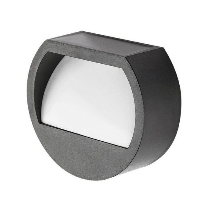 RABALUX RAB-77004 Aplique Exterior Solar Narmada LED 0,5W 13Lm 4000K IP44 Redondo Estilo Moderno Luz Blanca Natural con Brillo Ajustable 3