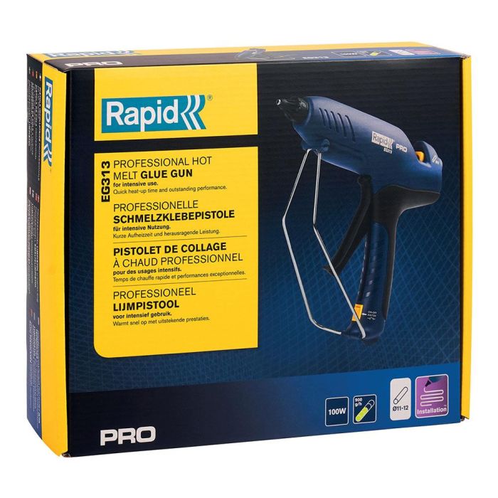 Rapid EG313 5001490 Pistola de Cola Profesional 100W p/ Barras Ø12mm - Calentamiento 3 Min, Prod. 900g/h, Temp. 195°C Auto-regulada 7 Rapid EG313 5001490 Pistola de Cola Profesional 100W p/ Barras Ø12mm - Calentamiento 3 Min, Prod. 900g/h, Temp. 195°C Auto-regulada 7