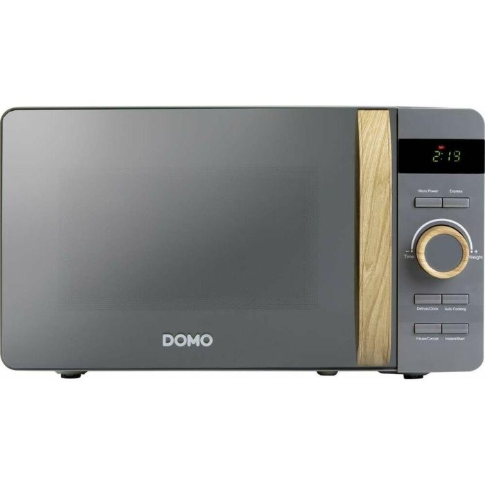 Domo DO3420 Microondas Gris con Acabado Madera - L45,1 x P34,7 x H25,8 cm - 20 L - 700W - 5 Niveles de Potencia