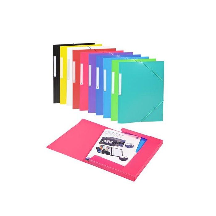 Carpeta De Gomas Y Solapas Carchivo Pp Opaco Fº Con Etiqueta Surtido (10 Col.) 10 unidades