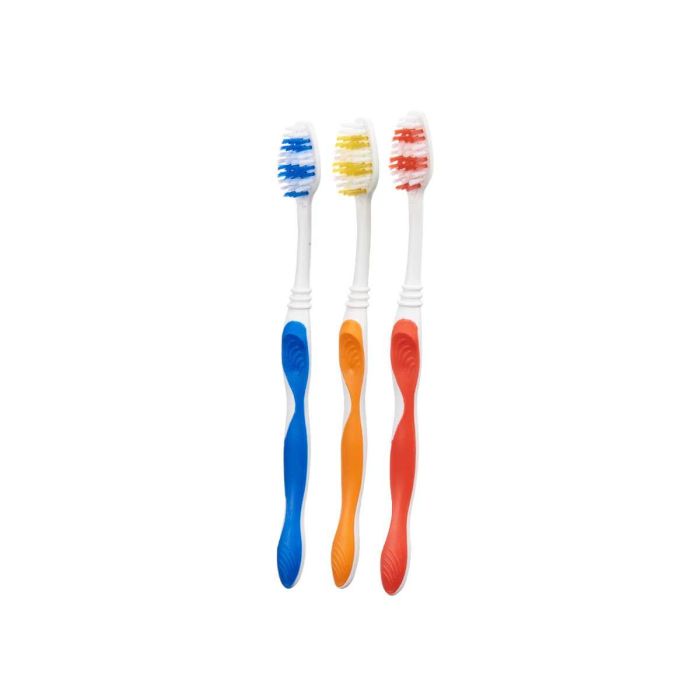 Set 3 Cepillos de Dientes Berilo - 7x24.5x1.5 cm, PVC y Nylon, Colores Variados (48 Unidades) 1 Set 3 Cepillos de Dientes Berilo - 7x24.5x1.5 cm, PVC y Nylon, Colores Variados (48 Unidades) 1