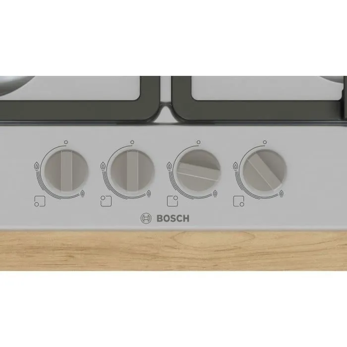 Bosch Placa de gas Serie 4 PGP6B5K90 4 fuegos Acero inoxidable 52 x 58,2 x 4,5 cm 4