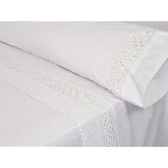 Juego de Sábanas Tejidos Reina ELISA Blanco Cama de 160 0 Juego de Sábanas Tejidos Reina ELISA Blanco Cama de 160 0