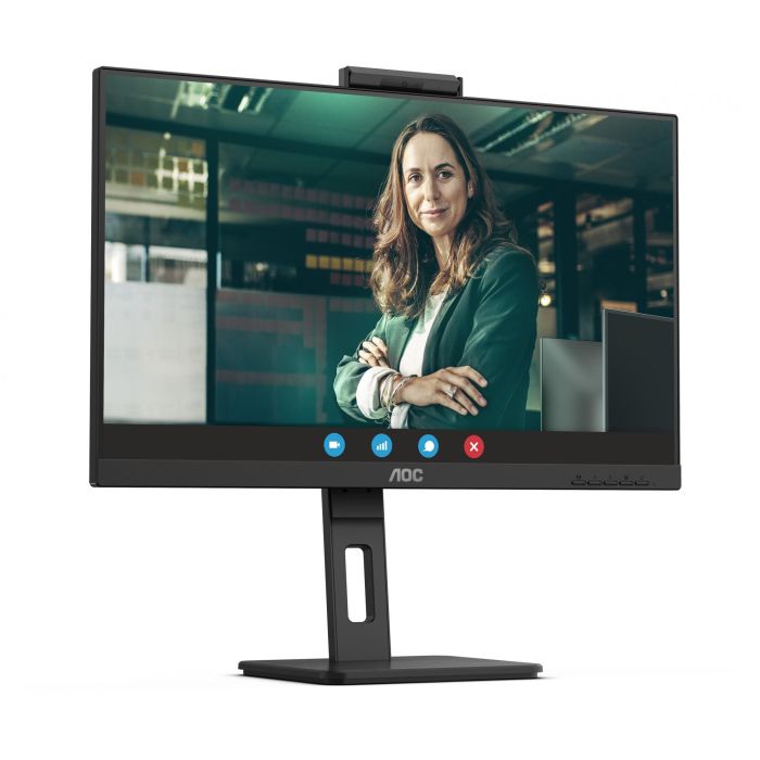 AOC 24P3CW Monitor Profesional 23.8" Full HD IPS 75Hz Webcam Windows Hello, USB-C 65W PD, Altavoces Integrados, Ergonomía Regulable Negro 9