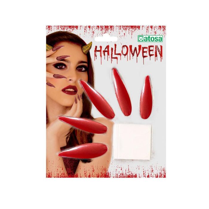 Kit de Uñas Postizas Rojas Largas para Halloween - Accesorio de Disfraz 0 Kit de Uñas Postizas Rojas Largas para Halloween - Accesorio de Disfraz 0