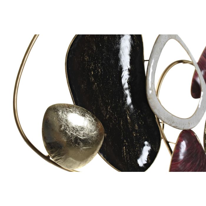 DKD Home Decor Decoración de Pared Abstracta Estilo Sixties de Metal Granate y Dorado con Detalles Negro y Blanco, 180x87x9.5 cm 1