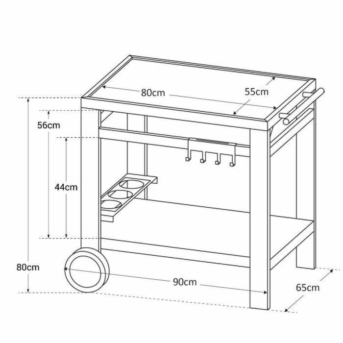 Cook'In Garden WT012T Carrito de Servicio Media 80 100% Metal 4 Cook'In Garden WT012T Carrito de Servicio Media 80 100% Metal 4