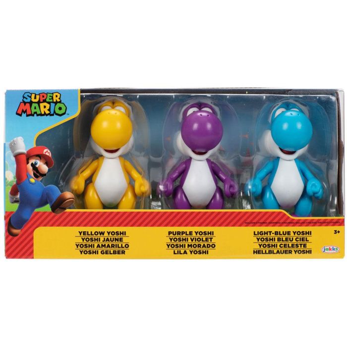 JAKKS PACIFIC Figuras Yoshi Super Mario Bros, pack de 3, 10cm