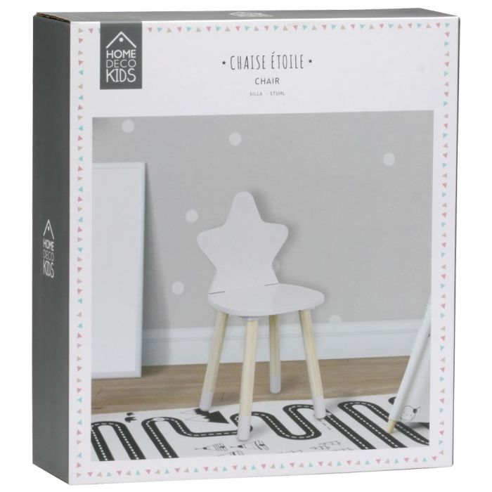 Home Deco Kids Silla Infantil Estrella Blanca para Niños, Diseño Encantador para Habitaciones Infantiles, Medidas 28x27x54 cm 5