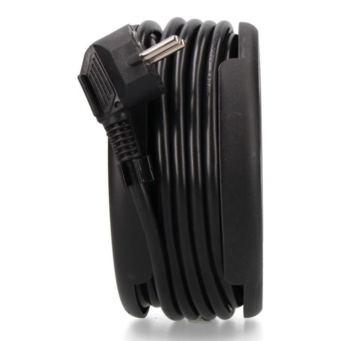 Enrollacables con 4 tomas 2p+t schuko, con protección, 16 a 250 v, cable h05vv-f 3g1,5mm² de 5 m, negro 2