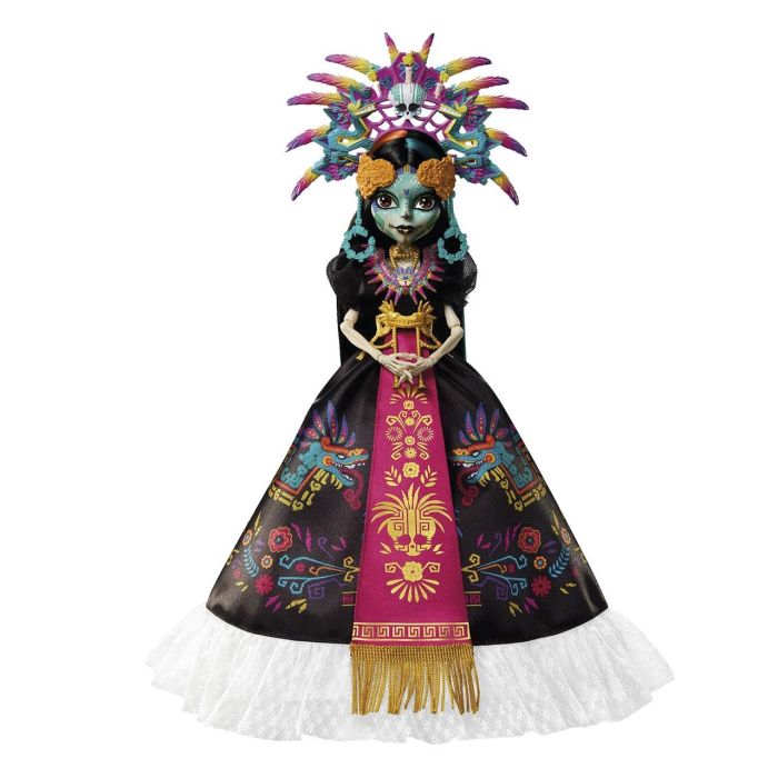 Monster High Jdr63 Muñeca Skelita Día de Muertos con Atuendo Inspirado en el Simbolismo Azteca para +6 Años