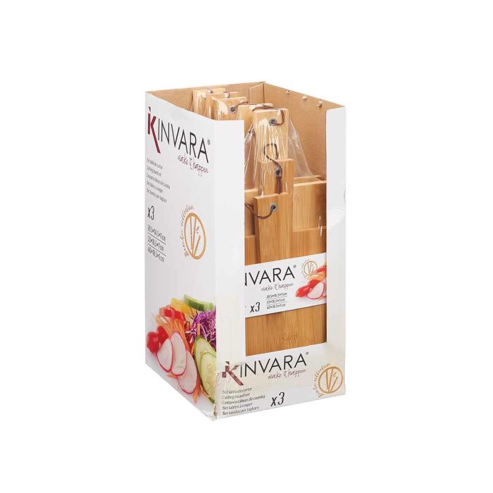 Set 3 Tablas Corte Asa Bambu Kinvara 40X4CM (12 Unidades) 2 Set 3 Tablas Corte Asa Bambu Kinvara 40X4CM (12 Unidades) 2