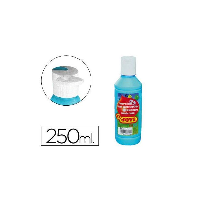 Tempera Liquida Jovi Escolar 250 mL Azul Cyan