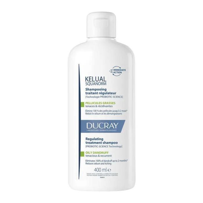 Ducray KELUAL SQUANORM Champú Anticaspa Grasa Regulador de Sebo 400 ml