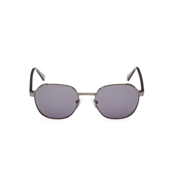 Guess Gafas GU00116 08A Gafas de Sol Redondas para Hombre con Montura Metálica Plateada y Cristales Gris Humo 51 mm 8