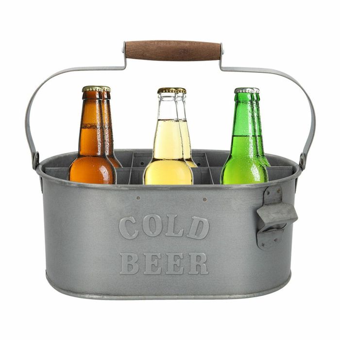 Cesta Decorativa Aktive Acero Galvanizado 35,5 x 16 x 19,5 cm Botellero (6 Unidades) 3 Cesta Decorativa Aktive Acero Galvanizado 35,5 x 16 x 19,5 cm Botellero (6 Unidades) 3