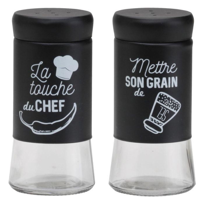 Totally Addict Salero O Pimentero Industriel Altura 10,5 cm Cristal y Acero Inoxidable 2