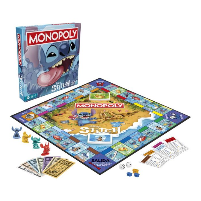 HASBRO Monopoly Stitch: Juego de Mesa de Estrategia Edición Lilo & Stitch en Español para +8 Años HASBRO Monopoly Stitch: Juego de Mesa de Estrategia Edición Lilo & Stitch en Español para +8 Años