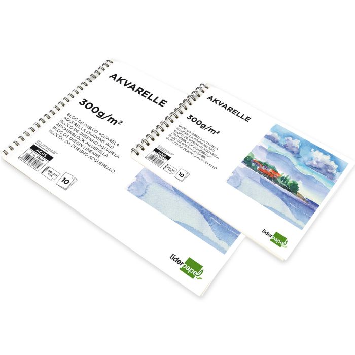 Liderpapel Bloc Dibujo Acuarela Espiral A4 297x210mm 10 Hojas 300g/m2 Sin Recuadro 5