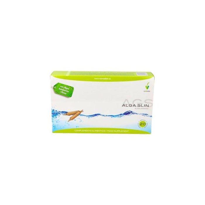 NOVADIET Alga Slin 20 Ampollas, Complemento Nutricional con Extracto de Algas, Termogénico y Movilizador de Grasas