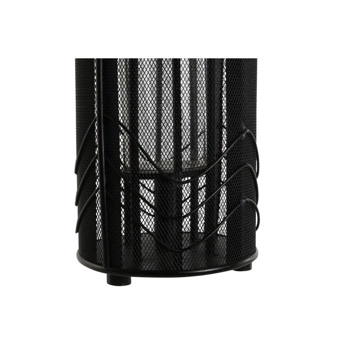 DKD Home Decor Portavela Colonial Negro Metal y Ratan 21.5 x 21.5 x 43.5 cm 3