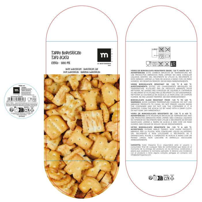 Inde Tarro Boro.Ottico T/Acacia Red 1700 ml - La Mediterran - 11.2 x 11.2 x 20 cm (12 Unidades) Inde Tarro Boro.Ottico T/Acacia Red 1700 ml - La Mediterran - 11.2 x 11.2 x 20 cm (12 Unidades)