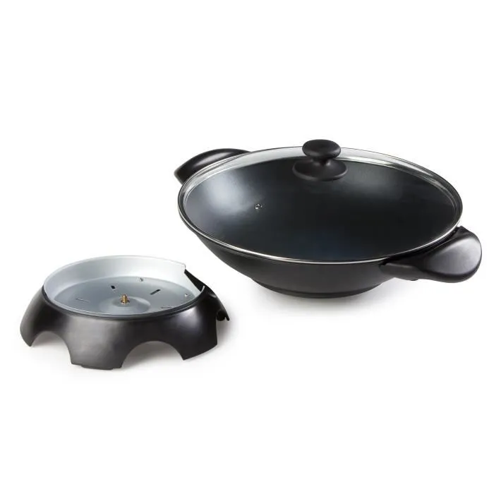 Domo DO8708W Wok Eléctrico - Negro - 1850-2200W - 5L - Antiadherente - Cubierta de Vidrio 2