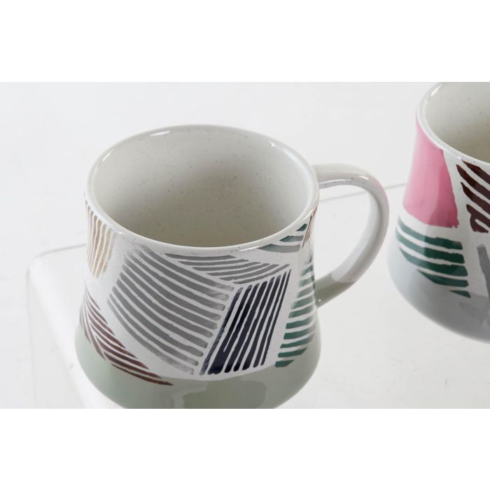 DKD Home Decor Mug Moderno de Gres Multicolor 385ml - Apto Microondas y Lavavajillas - 9.5x8.5x13cm (Pack de 12) 1 DKD Home Decor Mug Moderno de Gres Multicolor 385ml - Apto Microondas y Lavavajillas - 9.5x8.5x13cm (Pack de 12) 1
